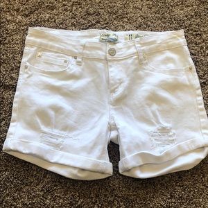 White denim shorts